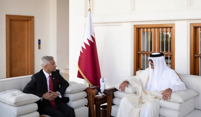 HH the Amir Meets Minister of External Affairs of India